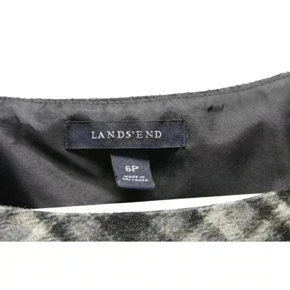 Lands End Dress Size 6 Petite Gray Wool Plaid Career Workwear Business Casual - Picture 5 of 12